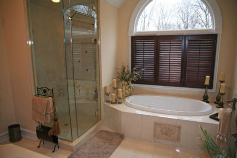 An inviting master bath exquisite in details...
